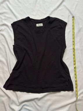 American Made Black Cotton Rowan muscle tank top with a relaxed fit